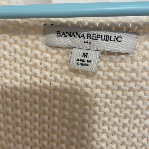 BANANA, REPUBLIC cream, short sleeve, sweater, size M - Picture 2 of 7